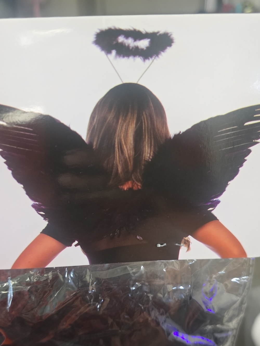 Leg Avenue Black Feathered 20 Inch Angel Wings with Halo